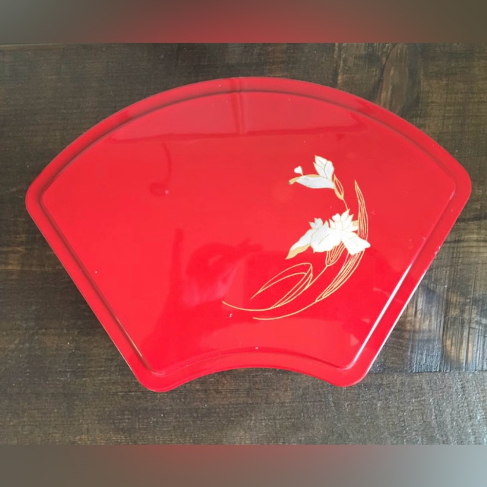 Vintage Japanese Floral Lacquer Plastic Box Imported by Eatons